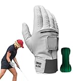Golf-Trainingshandschuhe – 2-in-1-Leder-Golfhandschuhe mit Handgelenkstütze | Rutschfestes...