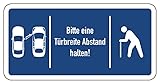 Aufkleber Hinweis „Gehhilfe – Bitte Autotürbreite Abstand halten“ Schild Folie selbstklebend...