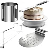 4smile 5 Teile Torten-Zubehör Set mit Tortenring verstellbar hoch 15 cm + Tortenschneider,...