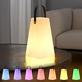 GGII LED Outdoor Lampe mit Fernbedienung Tragbare Tischlampe für Außen mit 8 Farben USB...