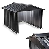Juskys Metall Mähroboter Garage mit Satteldach - 75x85x63 cm - Sonnen- & Regenschutz für...