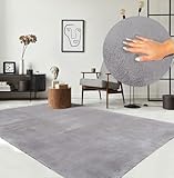 the carpet Relax Moderner Flauschiger Kurzflor Teppich, Anti-Rutsch Unterseite, Waschbar bis 30...