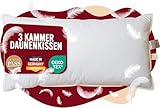EVAN BROWNS Daunenkissen Made in Germany - 3-Kammer-Daunenkissen - Kopfkissen mit Daunen & Federn -...