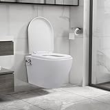 IEOWY Wandhängendes spülrandloses WC mit Bidetfunktion, Keramik, Weiß, modernes Stand-WC,...