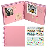 SYUTBOU 2 Stück Rosa Fotoalbum zum Selbstgestalten und Einkleben, 80 Seiten DIY Scrapbook Album mit...