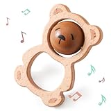 Youuys Babyrassel Baby Holz Rassel Baby mit Sound Handmade Rassel für Neugeborenes Baby Geschenk...