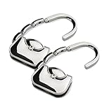 WPRO Handtaschenhalter Luisa 2er-Set – Metall, Silber, faltbar mit Etui – Taschenhaken für...