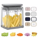 Pmueuff Pommesschneider, Kartoffelschneider für Pommes Frites, Pommes Schneider mit 4 Edelstahl...