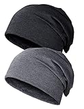 Kiiwah 2pcs Klassische Beanie Mütze für Herren und Damen, Unisex Slouch Strickmützen Longbeanie...