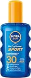 NIVEA SUN UV Dry Protect Sport Sonnenspray LSF 30 (200 ml), 100% transparenter Sonnenschutz speziell...