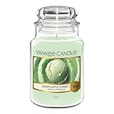 Yankee Candle Duftkerze im Glas (groß), Green Apple Sorbet, Kerze mit langer Brenndauer bis zu 150...