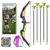 Pfeil und Bogen Kinder Set, Outdoor Spielzeug Spielzeugbogen für Kinder ab 3 4 5 6 7 8 9 10 11 12...