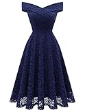 Homrain Damen Elegant Spitzenkleid Brautjungfernkleider Festlich Party Knielang Cocktailkleid...