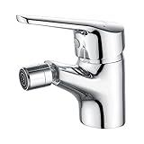 Ibergrif M15050 Roma, Einhebel Bidetarmatur, Bidet Wasserhahn mit Auslauf Höhe 56 mm, Chrom, Silber