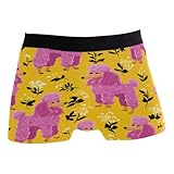 ZZKKO Herren-Boxershorts, Motiv: Pudel, Frühlingsblumen, atmungsaktiv, Stretch, mit Tasche, Größe...