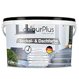 colourPlus Sockel- & Dachfarbe 5L - Steingrau - Hochdeckende Sockelfarbe/Fassadenfarbe & Betonfarbe...