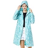 Generisch Regenponcho Damen Fahrrad Dünne Wasserdichte Faltbar Regenmantel Regenjacke mit Kapuze,...