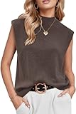 Arach&Cloz Tops Damen Wolle Blend Leichte Tank Top Ärmellos Strick Pullunder Sommer Herbst Pullover...