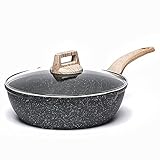 CAROTE Bratpfanne Wokpfanne mit Deckel 28 cm 4.3L,Pfanne mit Antihaftbeschichtung,Tiefe Bratpfanne...