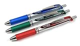Pentel EnerGel-Xm Gelschreiber/Tintenroller, einziehbar, 0,7 mm, Blau/Grün und Rot, 3 Stück