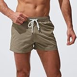 Herren-Strand-Shorts, schnelltrocknend, Badehose mit Kordelzug, leicht, atmungsaktiv, schmale...