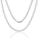 SILBERTALE 925 Sterling Silber Panzerkette Echt Silberkette für Herren Damen 2/3/4mm Breit Dünn...