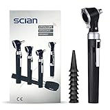 Scian Otoskop Kit – Ear Scope Otoskop mit LED Licht, 3 fache Vergrößerung, 4 Speculum Tips...