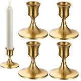 4 Kerzenständer Gold, Stabkerzenhalter Gold Für Hochzeit, Weihnachten, Tischdeko, Vintage...
