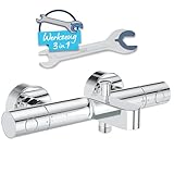 GROHE Precision Get, Badewannenarmatur, wassersparend (Thermostat für stets konstante Temperatur,...