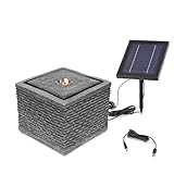 esotec Springbrunnen Designbrunnen Silent mit LED Beleuchtung, USB-Ladung, Timer, Solarmodul, Akku,...