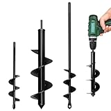 Erdbohrer für Akkuschrauber 6x37cm/8x30cm/4x22cm，Gartenbohrer Erdbohrer für...
