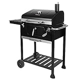 Royal Gourmet Holzkohlegrill Barbecue Grillwagen Smoker Grill Campinggrill Holzkohle Outdoor...