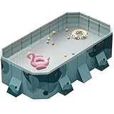 Faltbarer Swimmingpool für Erwachsene & Familie | Nicht Aufblasbare Hartplastikschale | Faltbares...