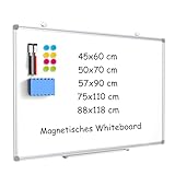 DOLLAR BOSS Magnetisches Whiteboard, 45X60CM Magnettafel Magnetpinnwand mit 2 Whiteboard Stifte, 8...