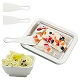 Eismaschine - 304 Edelstahl hausgemachte Joghurtschale, Eisroller Maker mit 2 Spateln für...