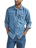 Wrangler Iconic Jeanshemd mit Druckknöpfen für Herren, reguläre Passform, XX-Large