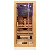 Dewello® Infrarotkabine Infrarotsauna MILTON 90x90 für 1 Personen aus Hemlock Holz mit...