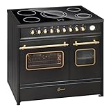 GURARI Elektro Standherd GCH E 912 DF BL r Glaskeramik Herd 90 cm Schwarz Range Cooker Elektro...