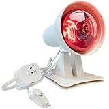 Calenxy Infrarotlampe 150Watt, Rotlichtlampe Wärmelampe mit Zeitschaltuhr und Einstellbarer...