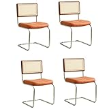 Rattan-Webstuhl, freischwingender Konferenz- und Bürostuhl mit Golfschaum-PU-Sitzkissen, ideal für...