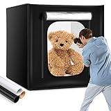 Fotobox, OMBAR Fotostudio Lichtbox, 80x80x80cm Dimmbare 210pcs LED Beleuchtung Lichtzelt 5600K mit 3...