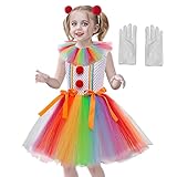 Zirkuskostüm für Mädchen, Clownkostüm für Mädchen | Atmungsaktives Clown-Kostümkleid...
