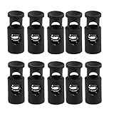 sourcing map 10 Stück 7 mm ø, Loch, Schnürsenkel, Seil mit Kordel zum Zuziehen, Schwarz