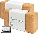 BACKLAXX ® Yoga Block 2er Set aus Kork - 100% nachhaltiger Yogablock, perfektes Yoga Zubehör und...