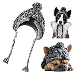 Haustier Pompom Strickmütze, FainFun Gestrickte Warm Winddicht Hundemütze, Winddichte Haustier...