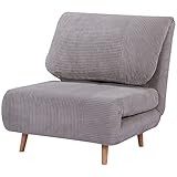 HOMCOM 2-in-1 Schlafsofa Schlafsessel Verstellbar Klappmatratze Gästebett im Cord-Optik, für...