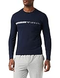 Emporio Armani Underwear Herren Long Sleeves Side Logoband T-Shirt, Blue, XL