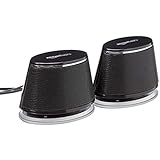 Amazon Basics - PC-Lautsprecher mit dynamischem Sound, USB-Betrieb, Schwarz, 1 Paar