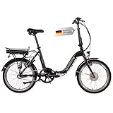 SAXONETTE E Bike Klapprad 20 Zoll mit Rücktrittbremse und nabenschaltung, E Fahrrad Herren mit...