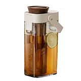 Cold Brew Karaffe, Getränkespender, 1 Liter Glaskanne mit Filter und Ausguss, tragbare Karaffe für...